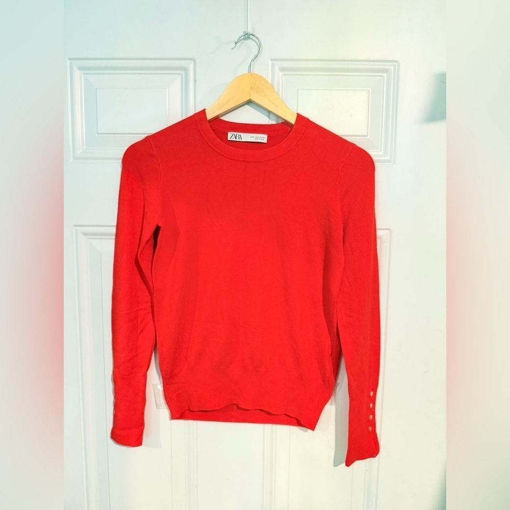 Zara Vibrant Red Knit Top